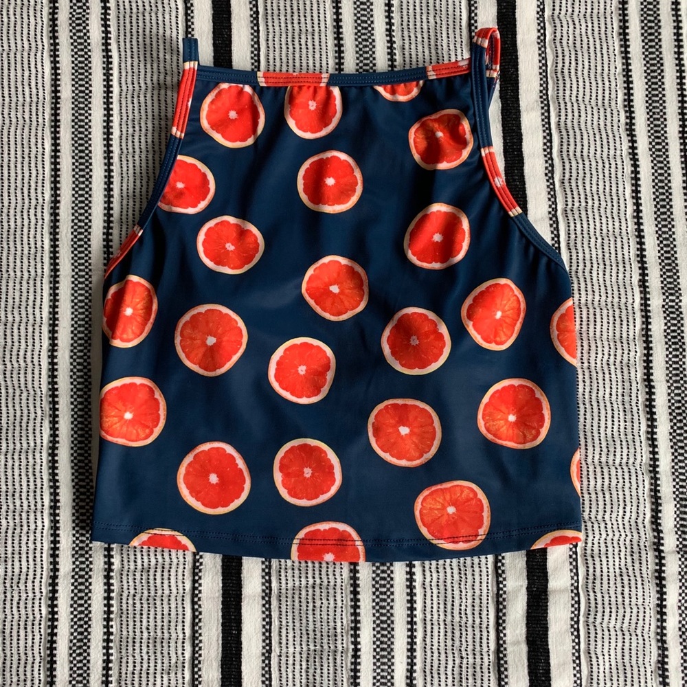 NWOT KJ Small Oranges Squared Up Top